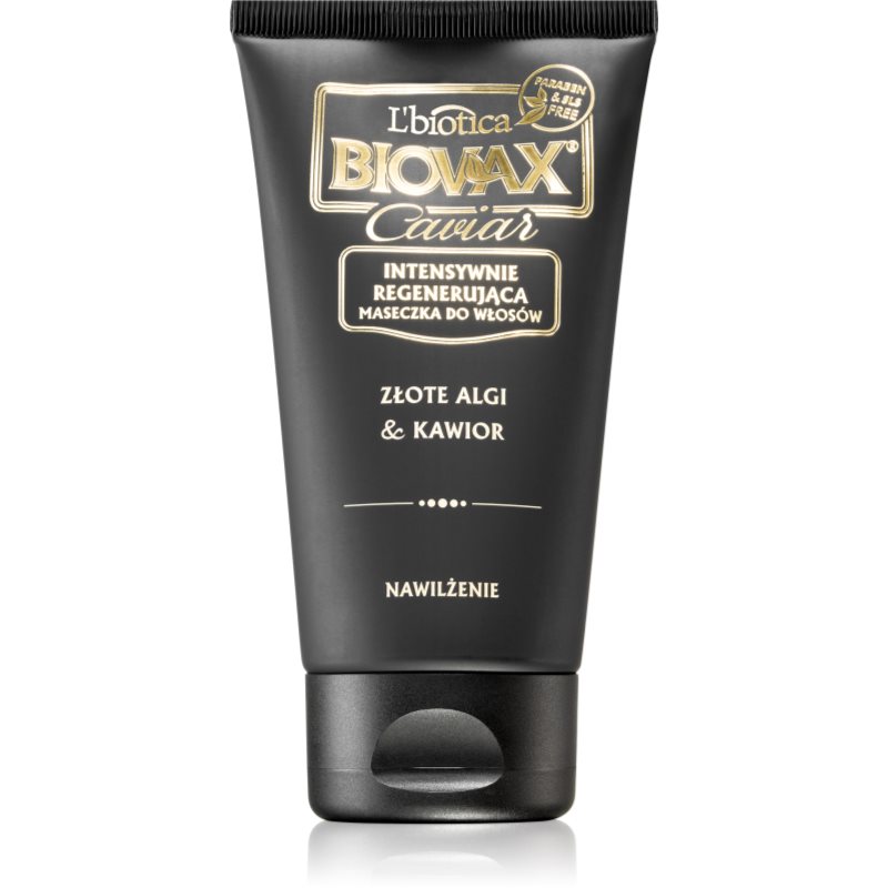 L’biotica Biovax Caviar regenerační maska na vlasy se zlatem 150 ml