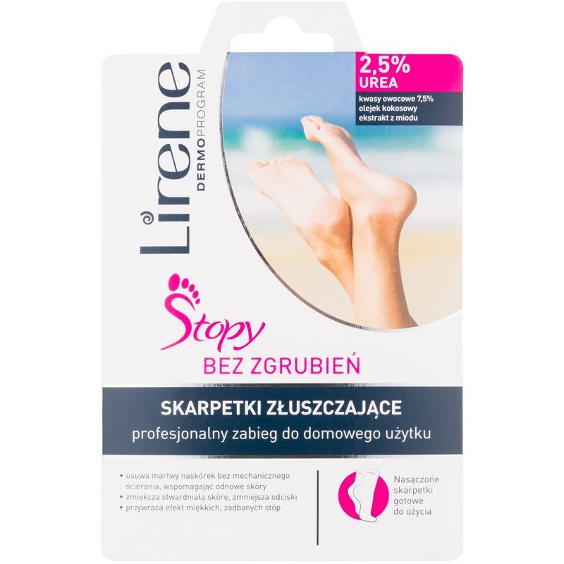 Lirene Foot Care ексфолиращи чорапи за омекотяване и хидратиране кожата на краката. (2,5% Urea)