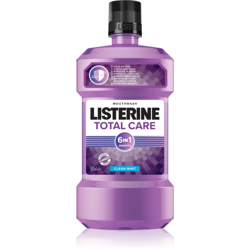 Listerine Total Care Clean Mint вода за уста за цялостна защита на зъбите 6 в 1 500 мл.