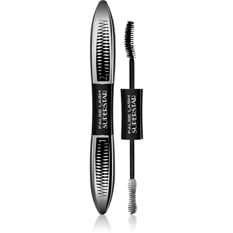 L’Oréal Paris False Lash Superstar спирала за ефект на двукратно увеличване обема на мигли цвят Black 2 x 6,5 мл.