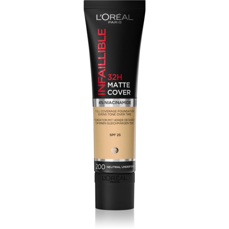 L’Oréal Paris Infallible 24H Matte Cover dlouhotrvající matující make-up odstín 200 Golden Sand 35 ml