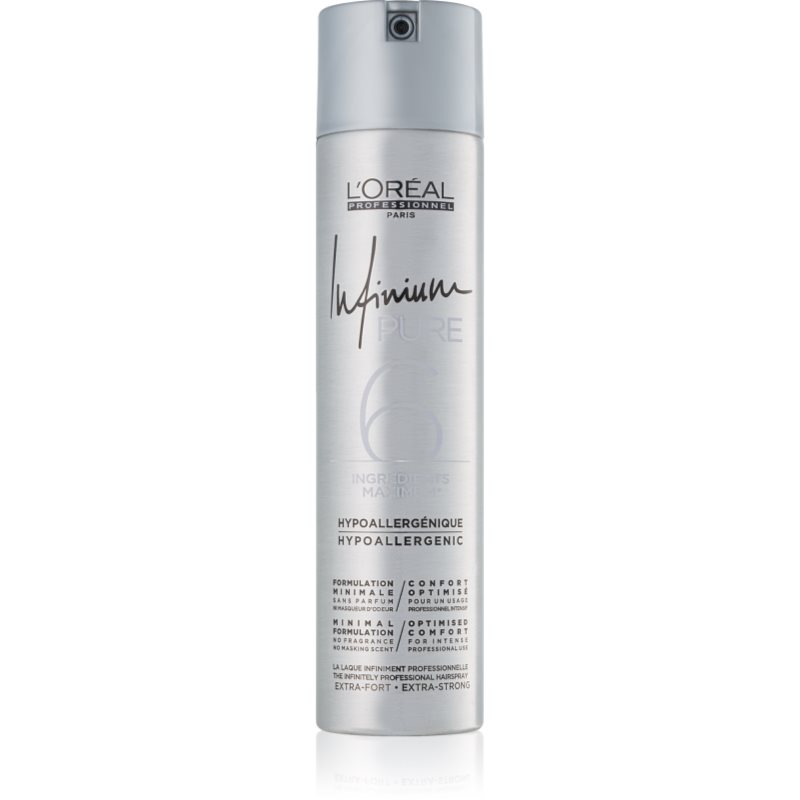 L’Oréal Professionnel Infinium Pure hypoalergenní lak na vlasy s extra silnou fixací bez parfemace 300 ml