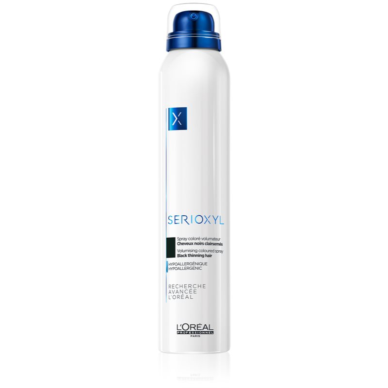 L’Oréal Professionnel Serioxyl Volumizing Coloured Spray barevný sprej pro objem vlasů Black 200 ml