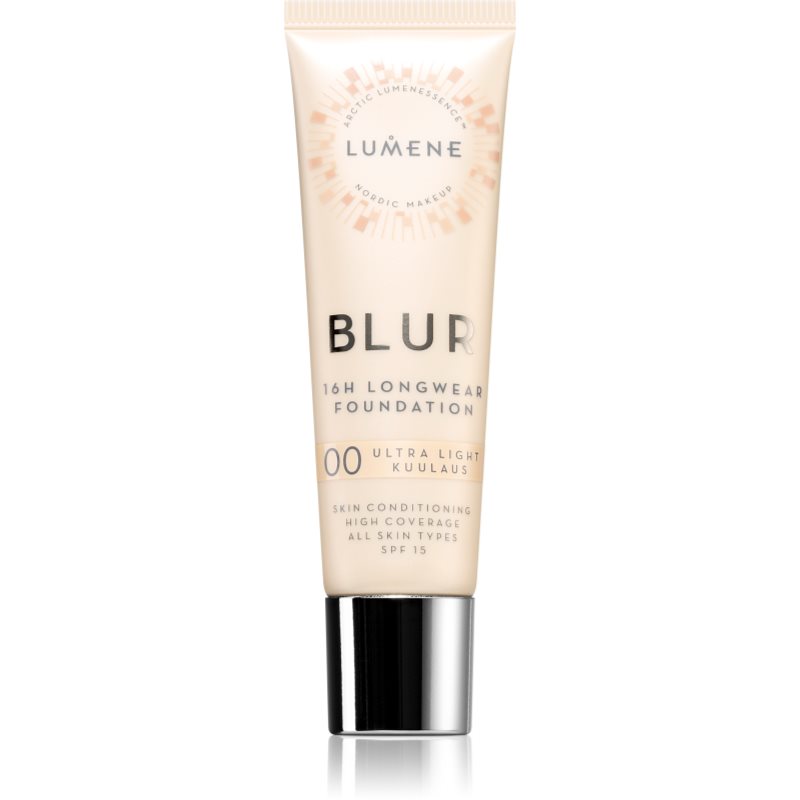 Lumene Blur 16h Longwear Foundation дълготраен фон дьо тен SPF 15 цвят 00 Ultra Light