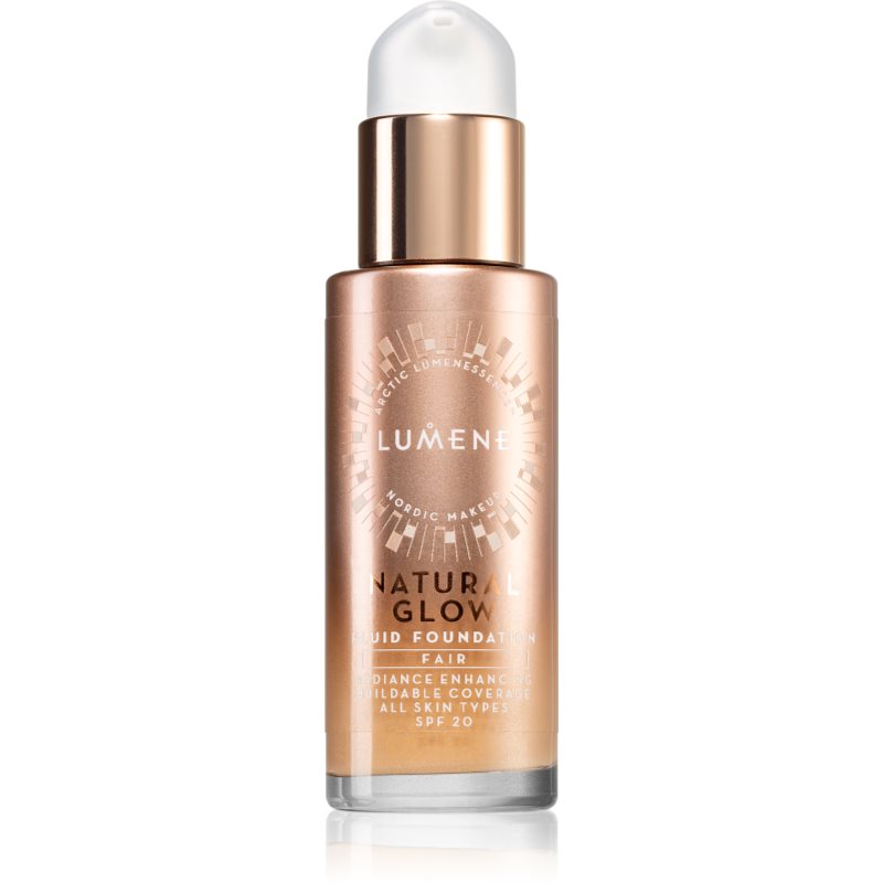 Lumene Natural Glow Fluid Foundation озаряващ фон дьо тен за естествен вид SPF 20 цвят Fair