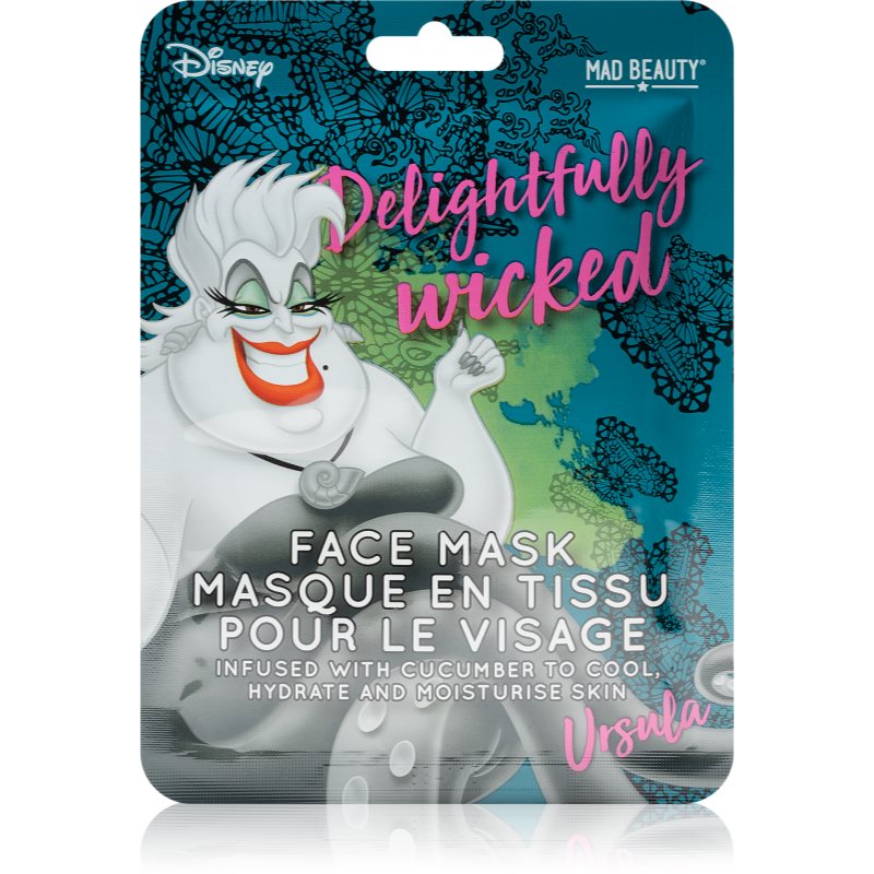 Mad Beauty Disney Villains Ursula хидратираща платнена маска с екстракт от краставица 25 мл.