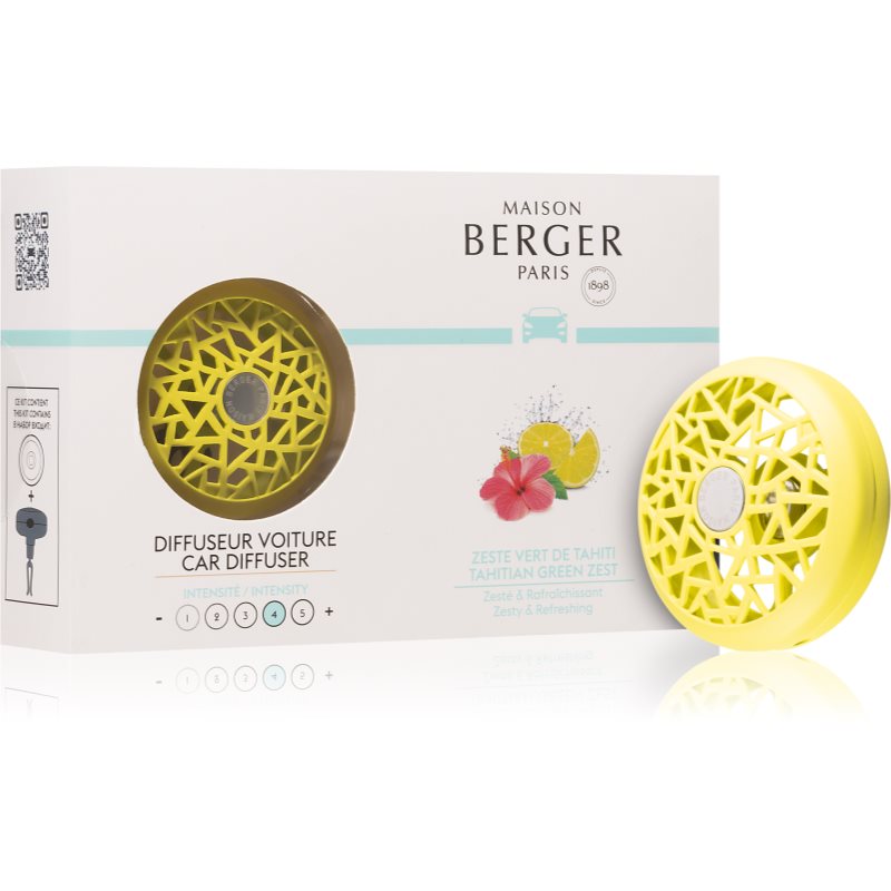 Maison Berger Paris Car Tahitian Green Zest držák na vůni do auta s náplní