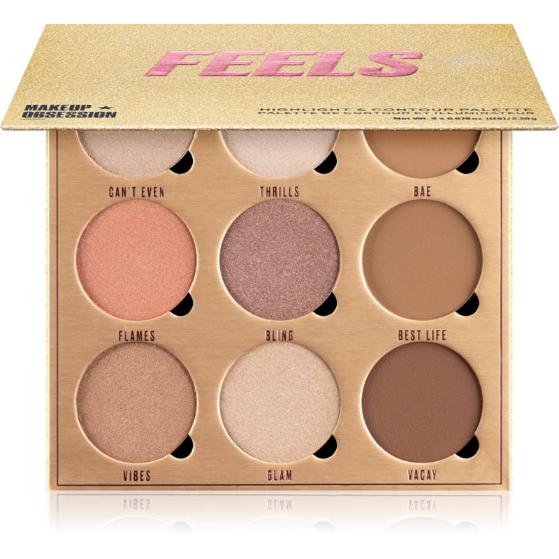Makeup Obsession Feels konturovací a rozjasňující paleta 19,8 g