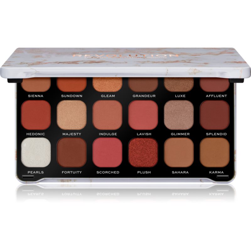 Makeup Revolution Forever Flawless палитра от сенки за очи цвят Decadent 18 x 1,1 гр.