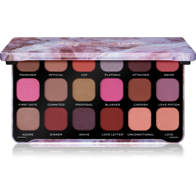 Makeup Revolution Forever Flawless палитра от сенки за очи цвят Unconditional Love 18 x 1,1 гр.