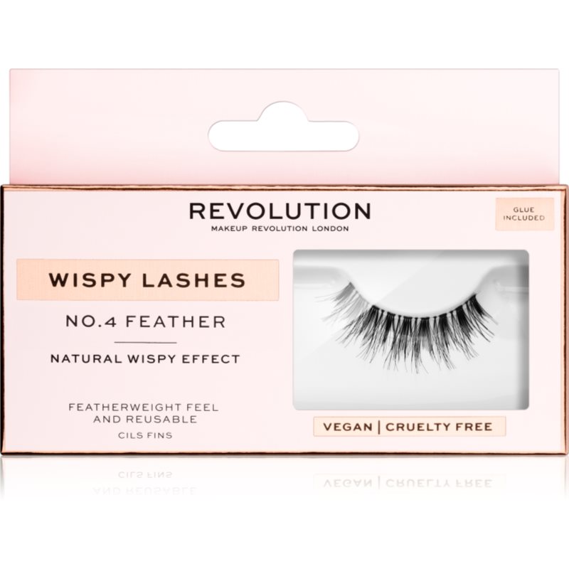 Makeup Revolution False Lashes Wispy изкуствени мигли + лепило 1 мл. NO.4 Feather