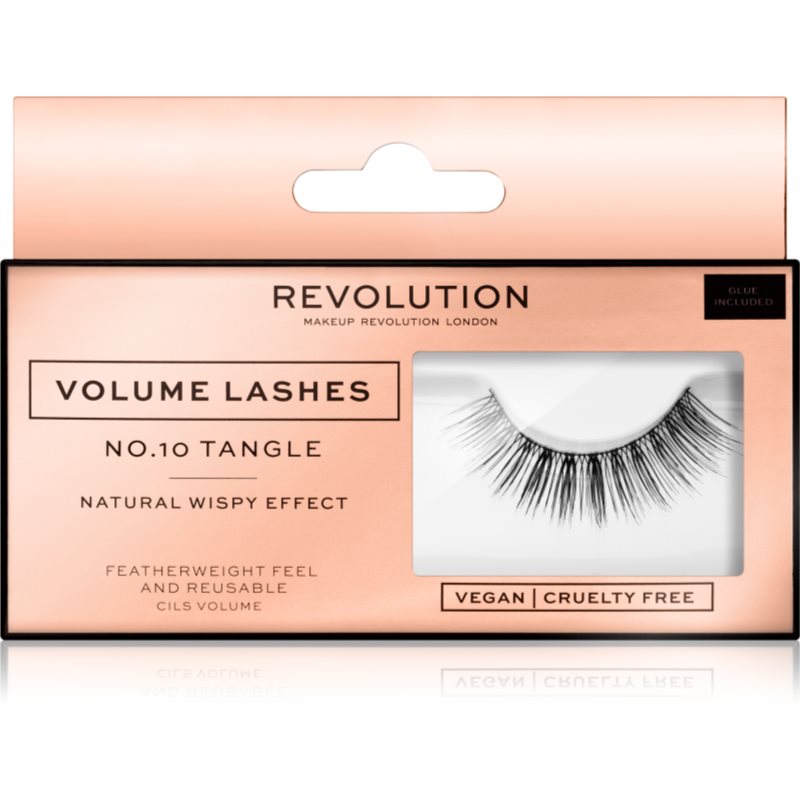 Makeup Revolution False Lashes Volume изкуствени мигли + лепило 1 мл. NO.10 Tangle