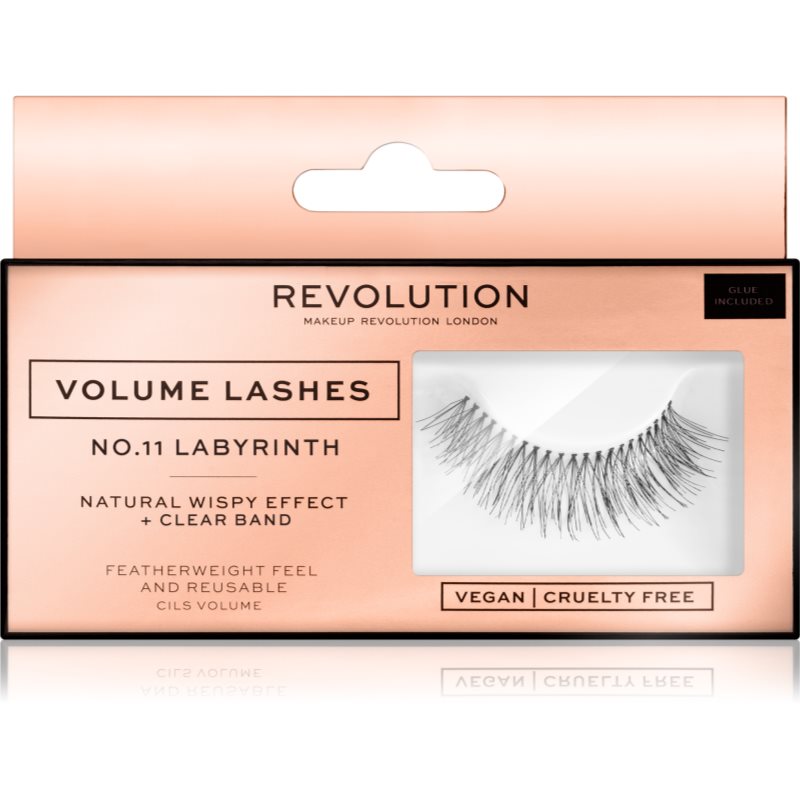 Makeup Revolution False Lashes Volume изкуствени мигли + лепило 1 мл. NO.11 Labyrinth