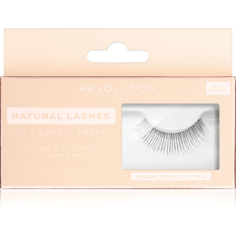 Makeup Revolution False Lashes Natural изкуствени мигли + лепило 1 мл. NO.2 Barely There