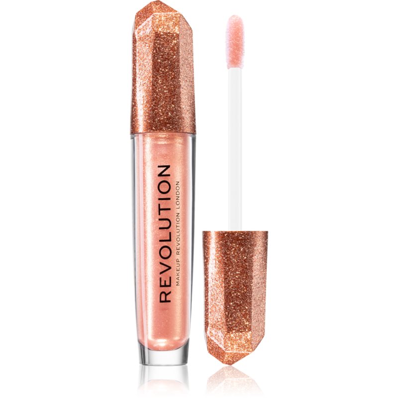 Makeup Revolution Precious Stone Rose Quartz třpytivý lesk na rty odstín Rose Quartz 4 ml