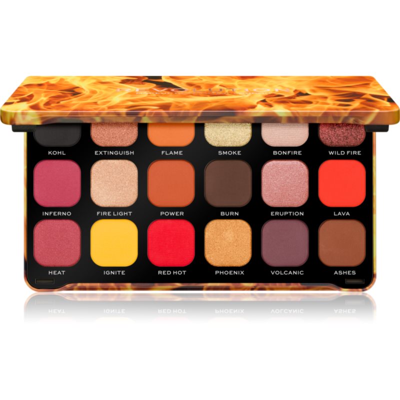 Makeup Revolution Forever Flawless палитра от сенки за очи цвят Fire 18 x 1,1 гр.