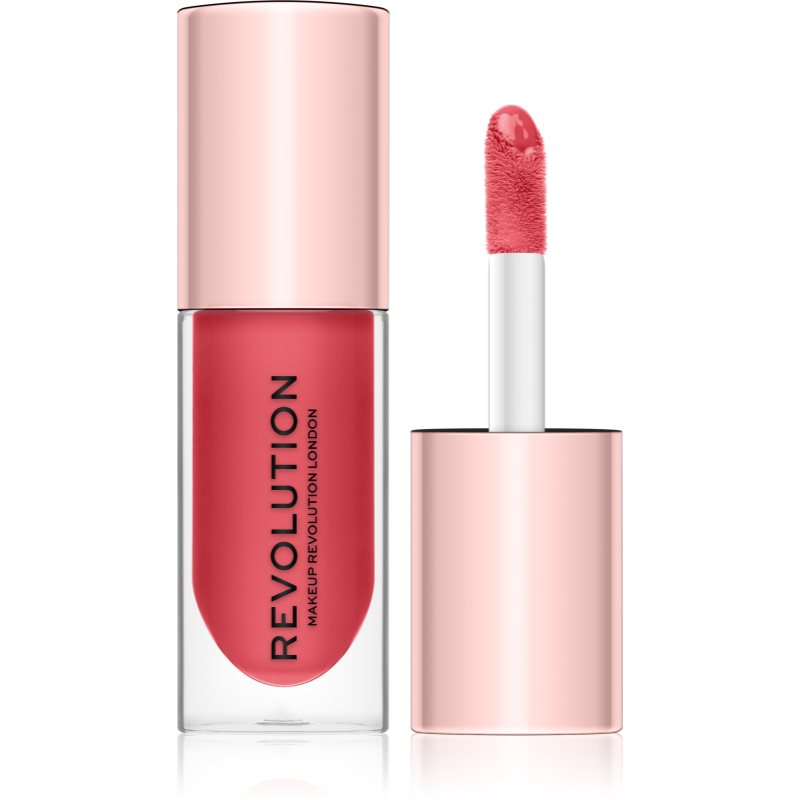 Makeup Revolution Pout Bomb lesk na rty pro větší objem s vysokým leskem odstín Peachy 4,6 ml