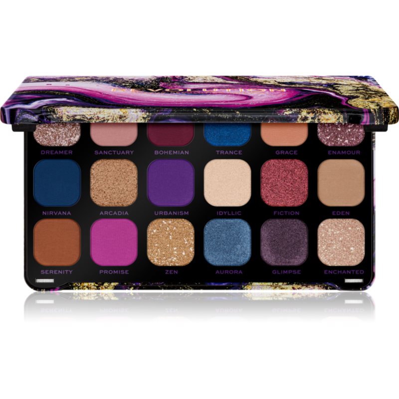 Makeup Revolution Forever Flawless палитра от сенки за очи цвят Utopia 18 x 1,1 гр.