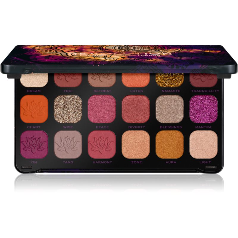 Makeup Revolution Forever Flawless paleta očních stínů odstín Good Vibes Spirituality 18 x 1,1 g