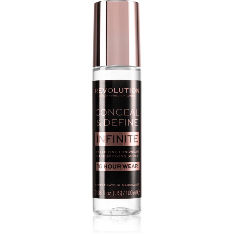 Makeup Revolution Conceal & Define Infinite fixační sprej na make-up s matným efektem 100 ml