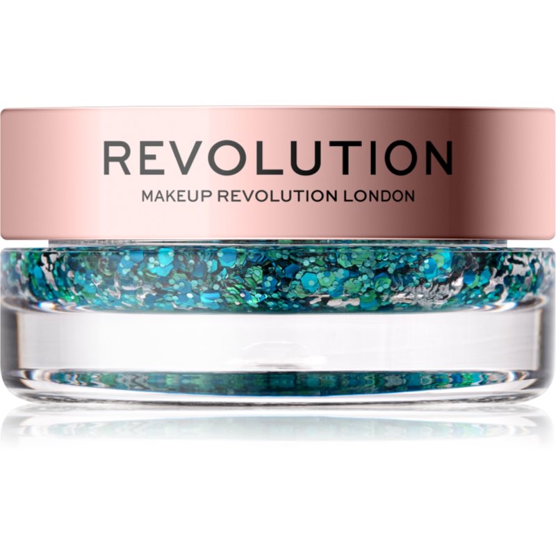 Makeup Revolution Viva Glitter Balm Pot блестящи частици цвят Teal Time 3,2 гр.