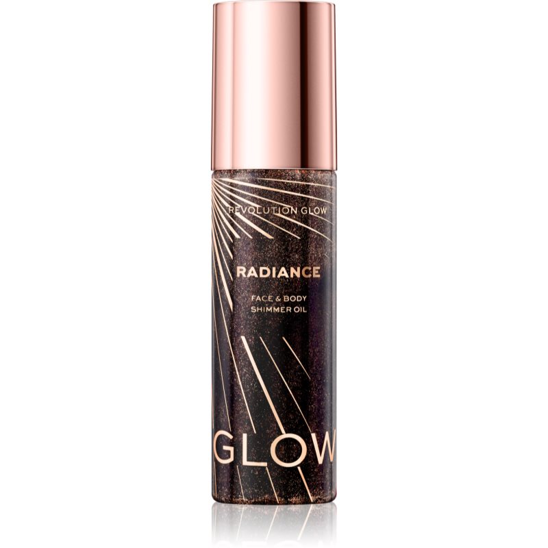 Makeup Revolution Glow Shimmer сухо масло с блестящи частици за лице и тяло цвят Warm Bronze 100 мл.