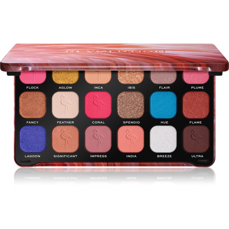 Makeup Revolution Forever Flawless палитра от сенки за очи цвят Flamboyance Flamingo 18 x 1,1 гр.