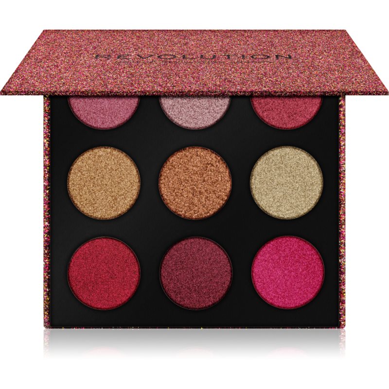 Makeup Revolution Euphoric Foil палитра сенки за очи цвят House of Fun 18,9 гр.