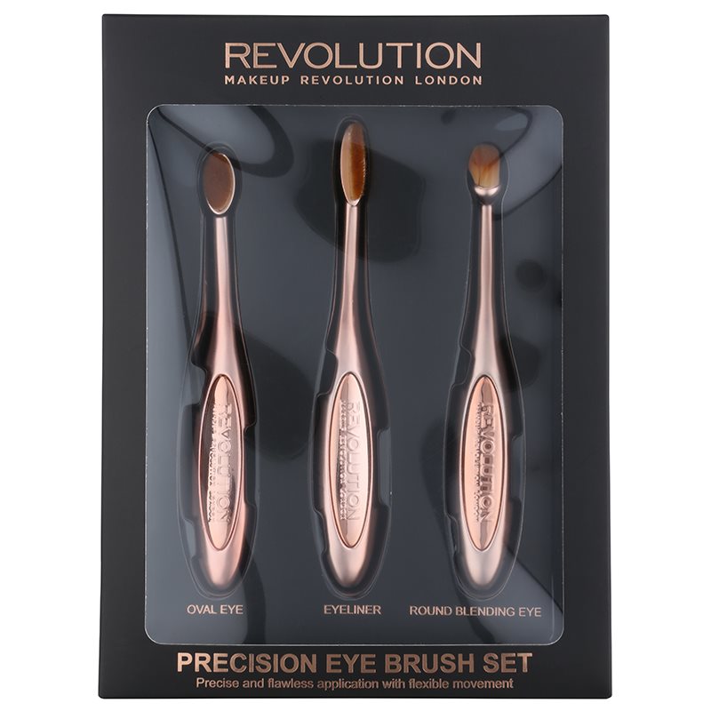 Makeup Revolution Pro Precision Brush комплект четки  за очи 3 бр.