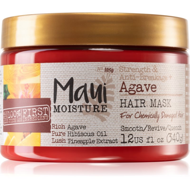 Maui Moisture Strength & Anti-Breakage + Agave подсилваща маска за увредена и химически третирана коса 340 гр.