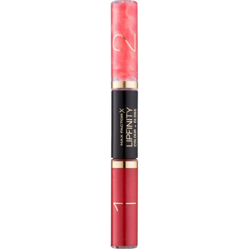 Max Factor Lipfinity Colour and Gloss дълготрайно червило и гланц за устни 2 в 1 цвят 560 Radiant Red 2x3 мл.