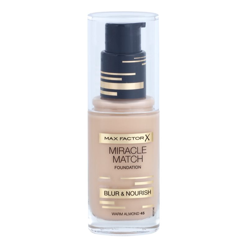 Max Factor Miracle Match течен фон дьо тен с хидратиращ ефект цвят 45 Warm Almond 30 мл.