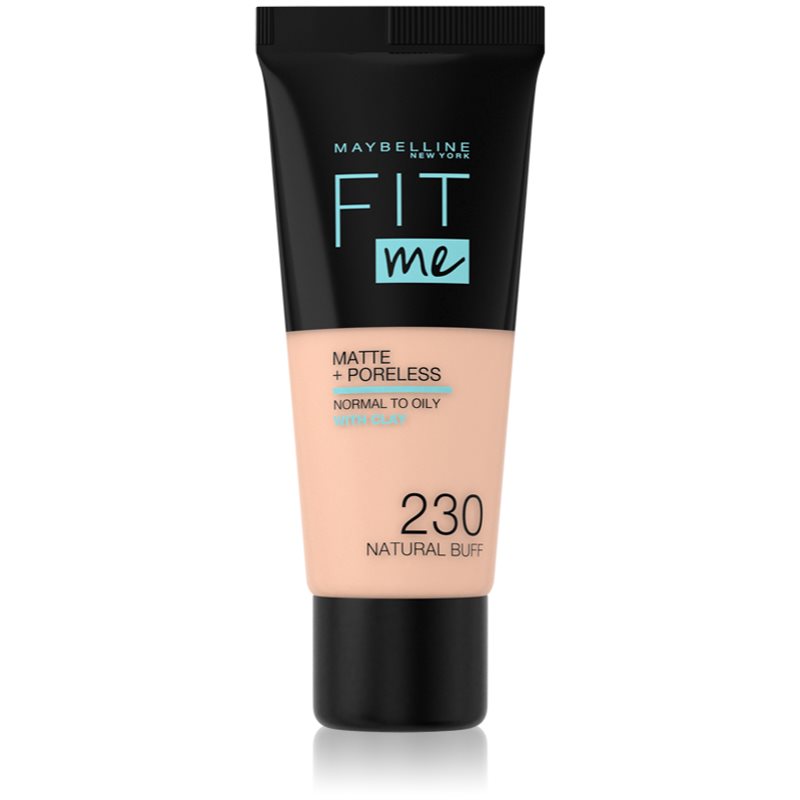 Maybelline Fit Me! Matte+Poreless матиращ фон дьо тен за нормална към мазна кожа цвят 230 Natural Buff 30 мл.