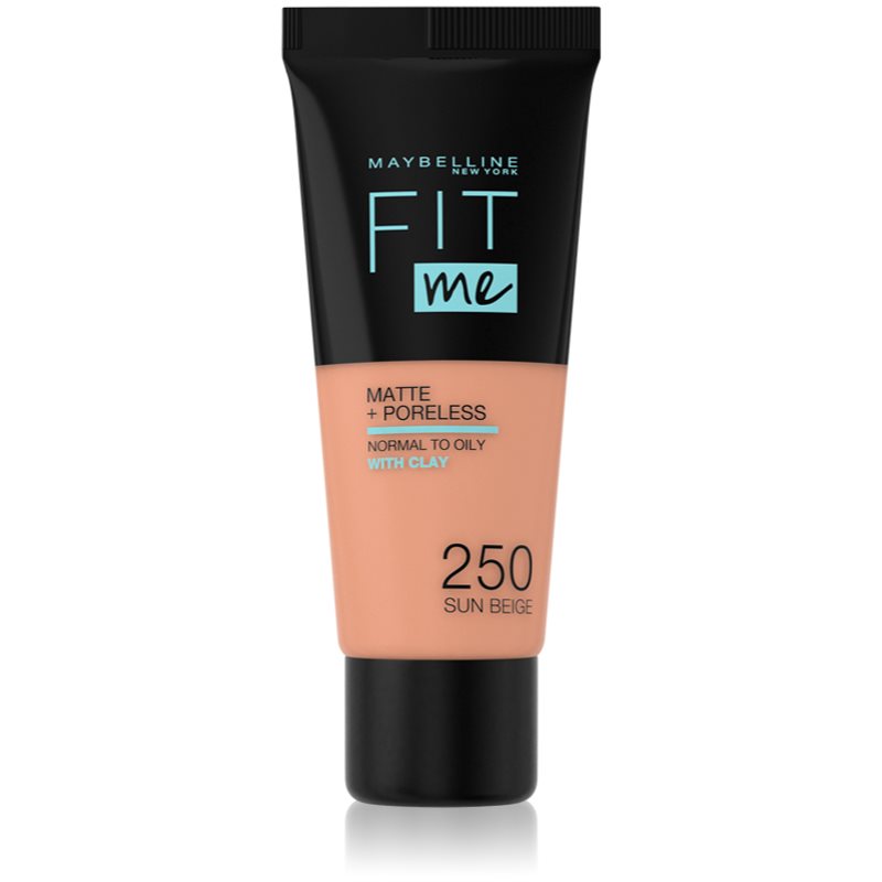Maybelline Fit Me! Matte+Poreless matující make-up pro normální a mastnou pleť odstín 250 Sun Beige 30 ml
