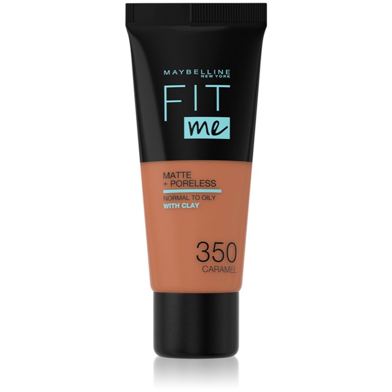 Maybelline Fit Me! Matte+Poreless матиращ фон дьо тен за нормална към мазна кожа цвят 350 Caramel 30 мл.