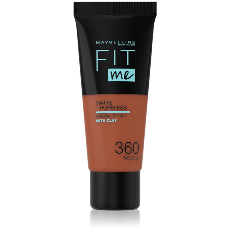 Maybelline Fit Me! Matte+Poreless матиращ фон дьо тен за нормална към мазна кожа цвят 360 Mocha 30 мл.