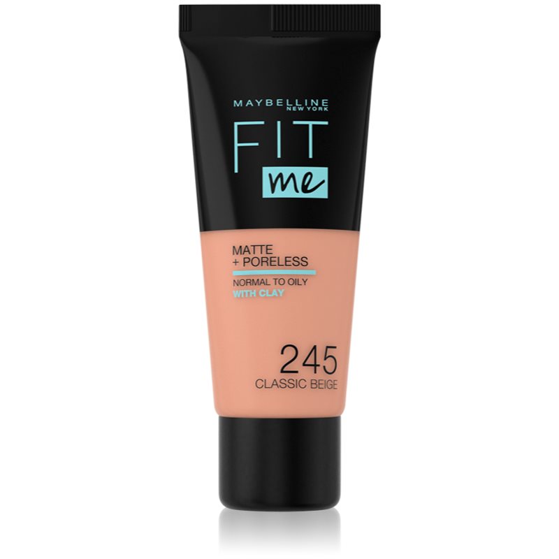 Maybelline Fit Me! Matte+Poreless матиращ фон дьо тен за нормална към мазна кожа цвят 245 Classic Beige 30 мл.