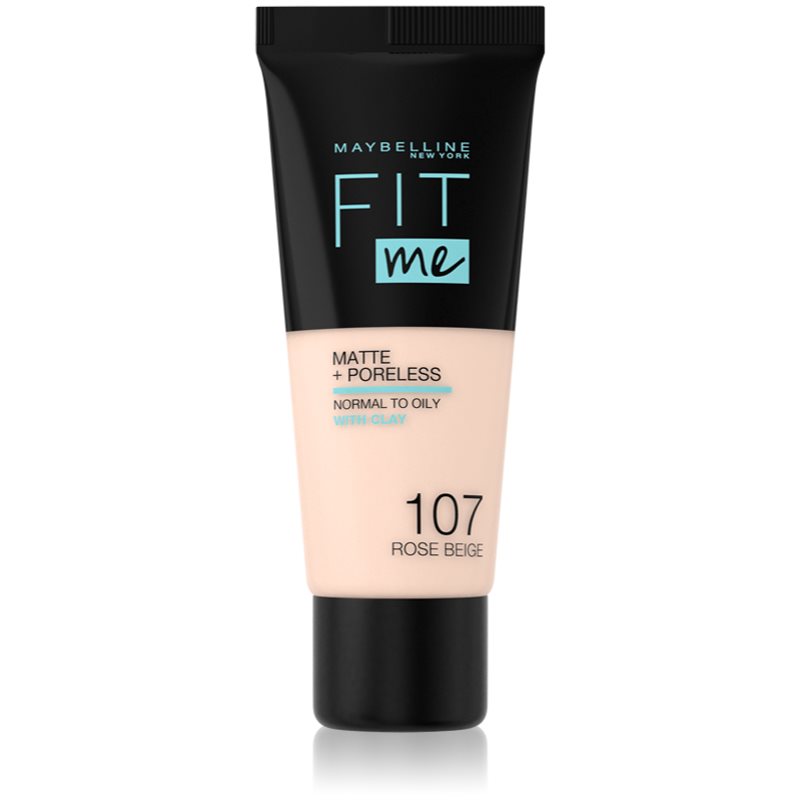 Maybelline Fit Me! Matte+Poreless matující make-up pro normální a mastnou pleť odstín 107 Rose Beige 30 ml