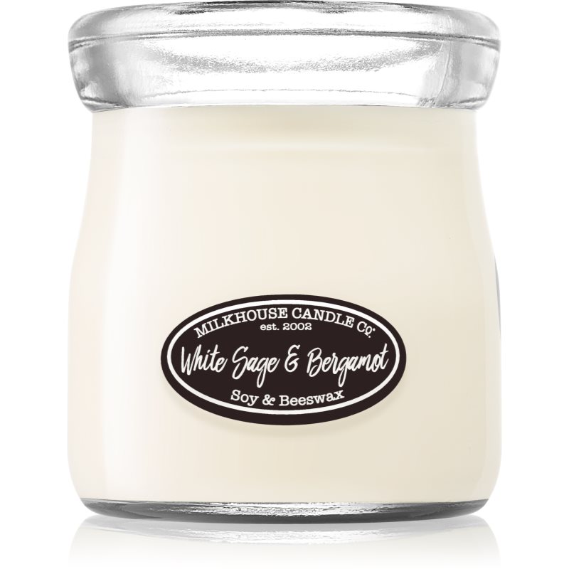 Milkhouse Candle Co. Creamery White Sage & Bergamot ароматна свещ  Cream Jar 142 гр.