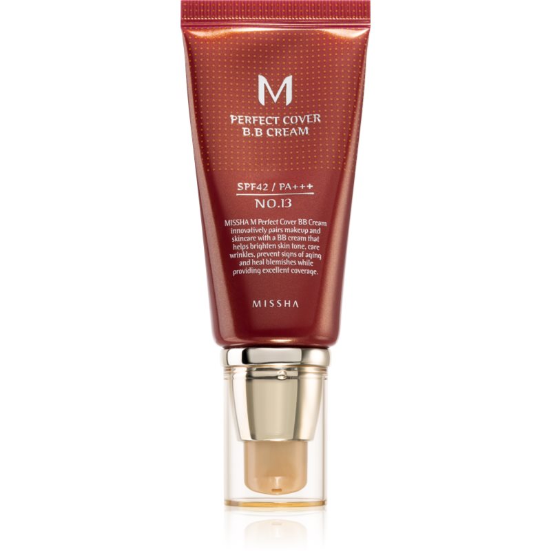 Missha M Perfect Cover BB krém s vysokou UV ochranou odstín No. 13 Bright Beige SPF42/PA+++ 50 ml