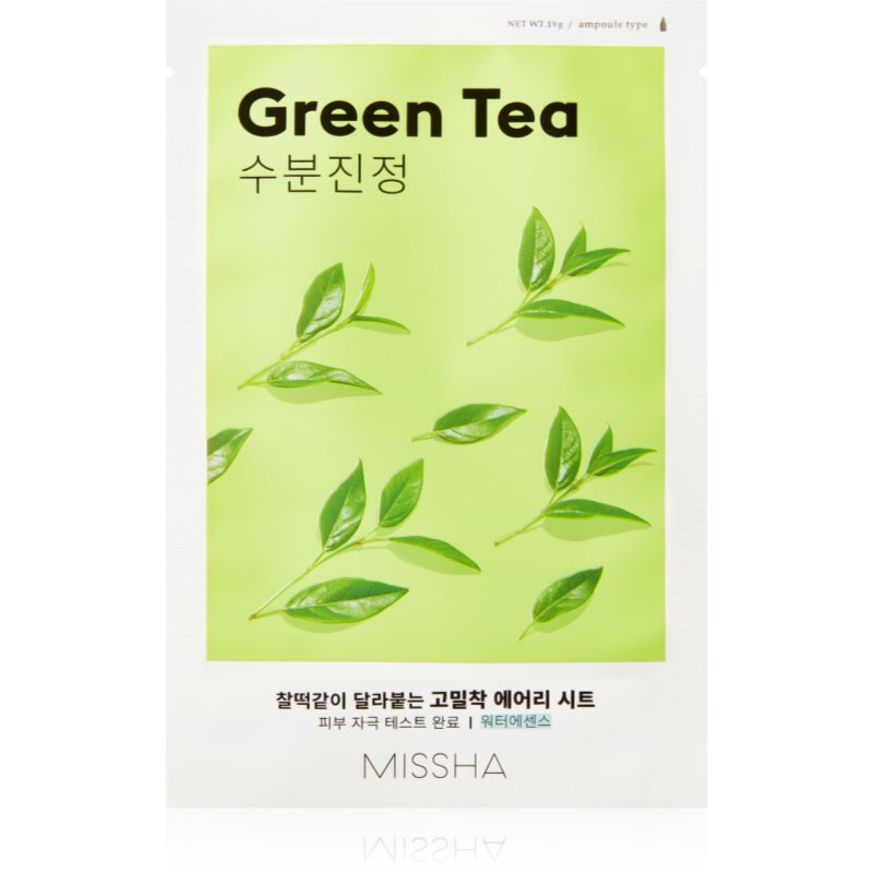 Missha Airy Fit Green Tea успокояваща платнена маска с хидратиращ ефект 19 гр.