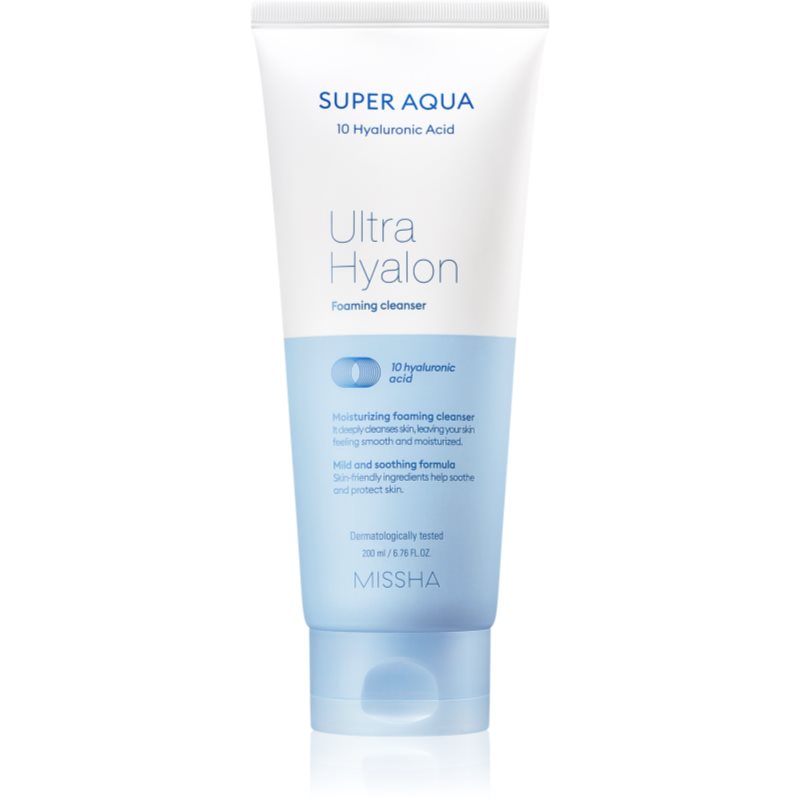 Missha Super Aqua 10 Hyaluronic Acid хидратираща почистваща пяна 200 мл.