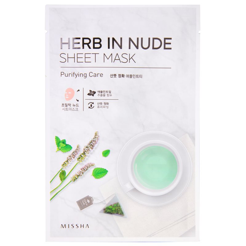 

Missha Herb in Nude тканинна маска з очищуючим ефектом
