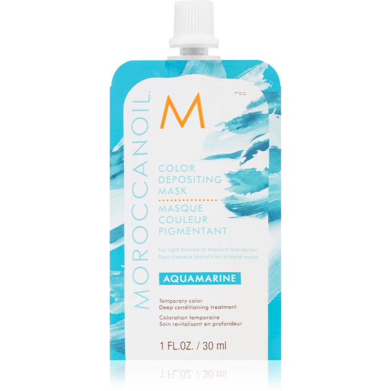 Moroccanoil Color Depositing jemná vyživující maska bez permanentních barevných pigmentů Aquamarine 30 ml