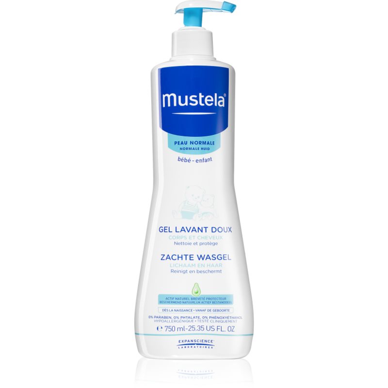 Mustela Bébé Bain tělový a vlasový mycí gel pro děti 750 ml