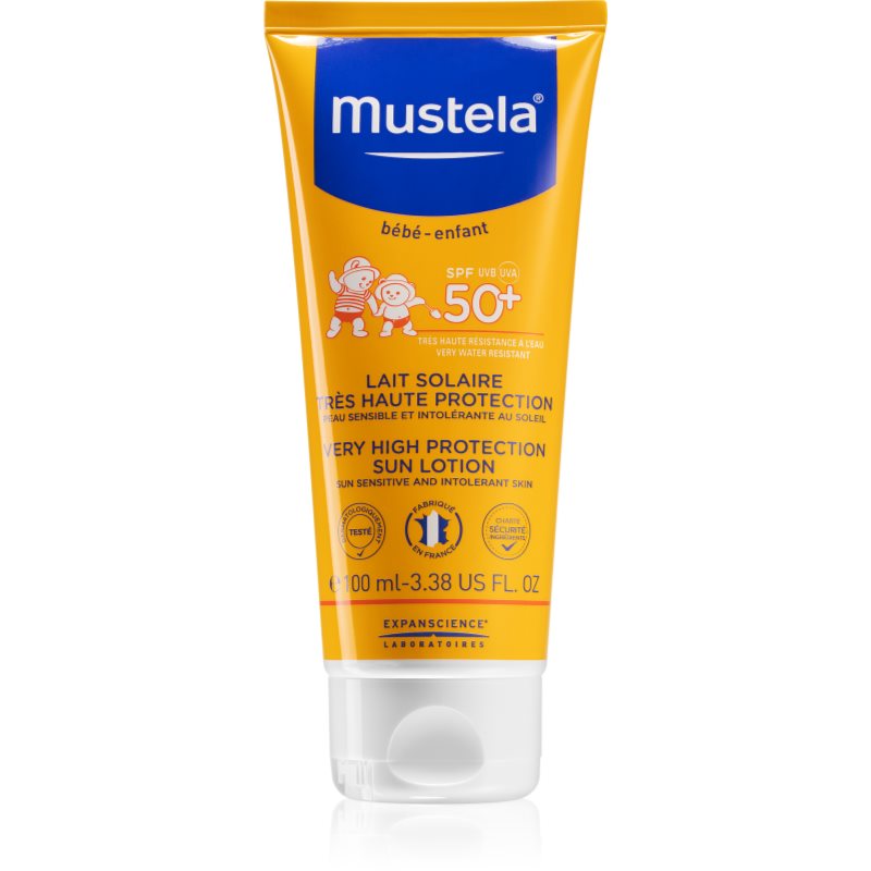 Mustela Bébé слънцезащитен водоустойчив лосион за деца SPF 50+ 100 мл.