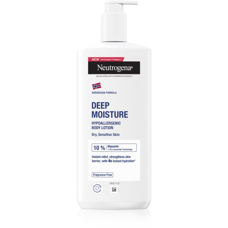 Neutrogena Norwegian Formula® Deep Moisture дълбоко хидратиращо мляко за тяло за суха и чувствителна кожа 400 мл.