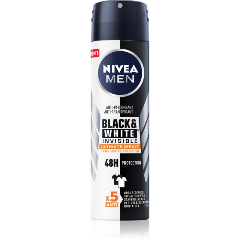 Nivea Men Invisible Black & White антиперспирант-спрей за мъже 150 мл.