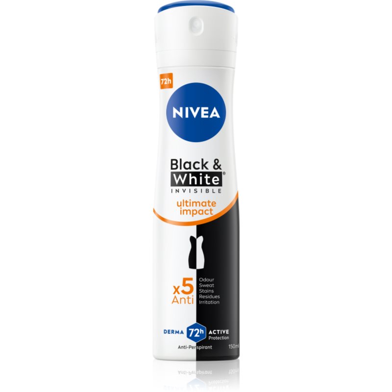 Nivea Invisible Black & White Ultimate Impact антиперспирант-спрей 48 часа 150 мл.