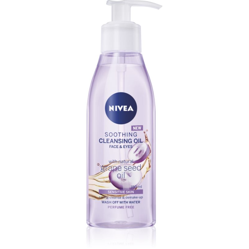 Nivea Cleansing Oil Soothing Grape Seed успокояващо почистващо олио за чувствителна кожа на лицето 150 мл.